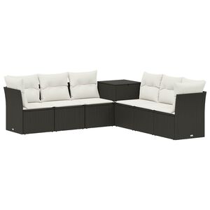 vidaXL Ensemble de Canap&eacute;s 7 pc Noir et blanc cr&egrave;me