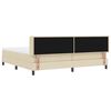 vidaXL Lit &agrave; ressorts avec matelas Cr&egrave;me 200 x 200 cm tissu