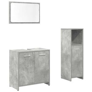 vidaXL Ensemble de meubles de salle de bain 3 pcs gris b&eacute;ton