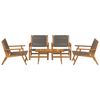 vidaXL Chaises de jardin avec table 5 pcs Gris Bois d'acacia massif