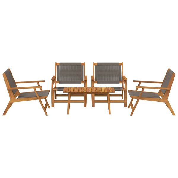 vidaXL Chaises de jardin avec table 5 pcs Gris Bois d'acacia massif