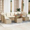 vidaXL Ensemble de canap&eacute; de jardin 8 pcs Beige Poly rotin