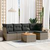 vidaXL Salon de jardin 6 pcs avec coussins gris r&eacute;sine tress&eacute;e