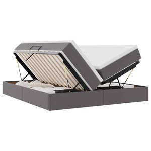 vidaXL Lit avec rangement et matelas avec matelas Gris 200 x 200 cm