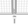 vidaXL Portail de jardin en acier galvanis&eacute; 400 x 200 cm argent&eacute;