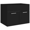 vidaXL Ensemble de meubles de salle de bain Noir Agglom&eacute;r&eacute;