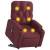 vidaXL Fauteuil inclinable de massage &eacute;lectrique Rouge bordeaux Tissu