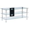 vidaXL Meuble TV transparent 90x40x40 cm verre tremp&eacute;