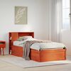 vidaXL Cadre de lit sans matelas cire marron 100x200cm bois pin massif