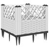 vidaXL Jardini&egrave;re avec piquets blanc 43,5x43,5x43,5 cm PP