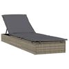 vidaXL Chaise longue 1 pc avec coussin gris 201x55x62cm r&eacute;sine tress&eacute;e