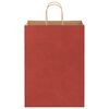vidaXL Sacs en papier 50 pcs avec poign&eacute;es rouge 32x17x44 cm