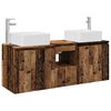 vidaXL Ensemble d'armoire de salle de bain 3 pc Bois ancien