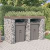 vidaXL Mur de gabion pour poubelle 192x91x120 cm fer galvanis&eacute;