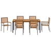 vidaXL Ensemble de salle &agrave; manger pour jardin 7 pcs Gris et marron