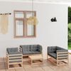 vidaXL Salon de jardin 7 pcs avec coussins Bois de pin massif