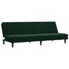 vidaXL Canap&eacute;-lit &agrave; 2 places avec repose-pied vert fonc&eacute; velours