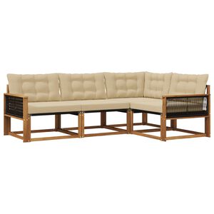 vidaXL Ensemble de canap&eacute;s d'ext&eacute;rieur 4 pcs Naturel et Beige
