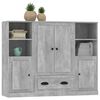 vidaXL Buffets 3 pcs gris b&eacute;ton bois d'ing&eacute;nierie