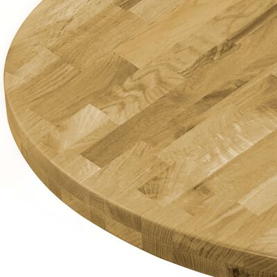 vidaXL Dessus de table Bois de chêne massif Rond 44 mm 500 mm