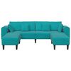 vidaXL Canap&eacute; avec coussin 3 pcs Turquoise Velours