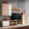 vidaXL Ensemble meuble TV 5 pcs Blanc et ch&ecirc;ne Sonoma 221 x 30 x 80 cm