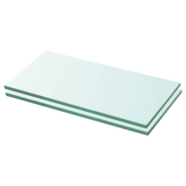 vidaXL Panneaux d'&eacute;tag&egrave;re 2 pcs Verre Transparent 20 x 30 cm