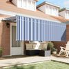 vidaXL Auvent R&eacute;tractable Bleu et Blanc 350 x 200 cm