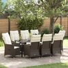 vidaXL Ensemble de salle &agrave; manger pour jardin 9 pcs Marron Poly rotin