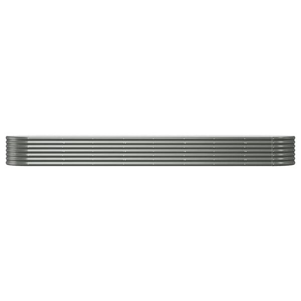 vidaXL Lit sur&eacute;lev&eacute; de jardin Acier galvanis&eacute; 368x80x36 cm gris