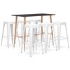 vidaXL Ensemble de bar 7 pcs Noir et blanc