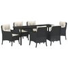 vidaXL Ensemble de salle &agrave; manger pour jardin 7 pcs Noir polyrotin