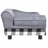 vidaXL Canap&eacute; pour chien Gris 57x34x36 cm Peluche