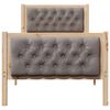 vidaXL Cadre de lit avec t&ecirc;te de lit Taupe 80 x 200 cm Pin massif