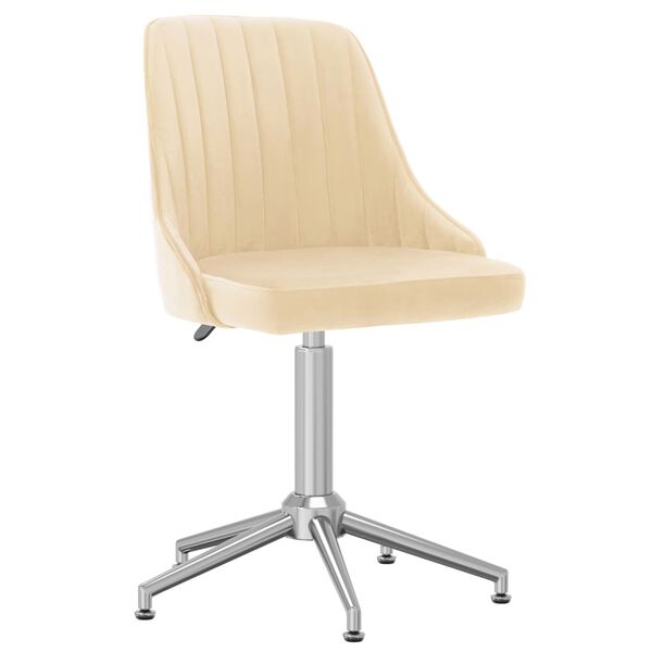 vidaXL Chaises pivotantes &agrave; manger lot de 2 cr&egrave;me velours