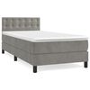 vidaXL Sommier &agrave; lattes de lit et matelas Gris clair 90x200 cm Velours