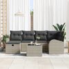 vidaXL Ensemble de Canap&eacute;s avec coussin 7 pcs Gris clair polyrotin