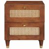 vidaXL Cabinet de chevet avec tiroir 2 pcs Marron 40 x 33,5 x 46 cm