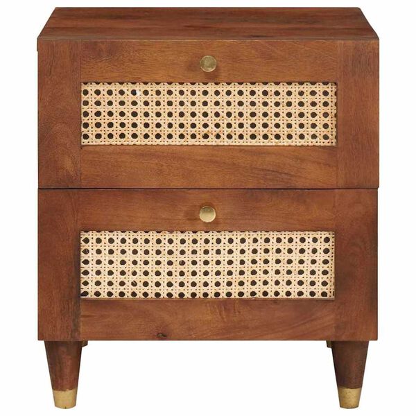 vidaXL Cabinet de chevet avec tiroir 2 pcs Marron 40 x 33,5 x 46 cm