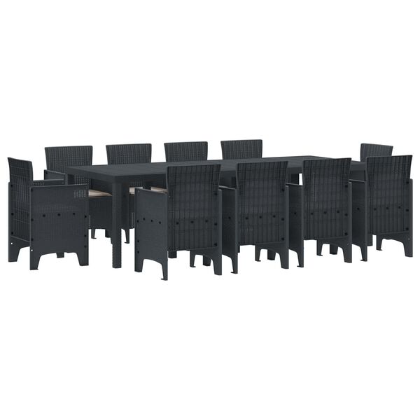 vidaXL Ensemble de salle à manger pour jardin 11 pcs Anthracite