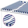 vidaXL Auvent manuel r&eacute;tractable avec LED 300x250 cm Bleu et blanc