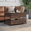 vidaXL Table basse ch&ecirc;ne marron 85x50x50 cm bois d'ing&eacute;nierie et m&eacute;tal
