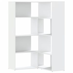 vidaXL Biblioth&egrave;que d'angle &agrave; 4 niveaux blanc bois d'ing&eacute;nierie