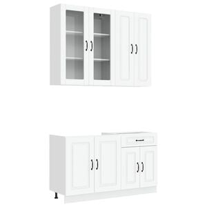 vidaXL Unit&eacute; de cuisine KALMAR 4 pc Blanc Bois d'ing&eacute;nierie