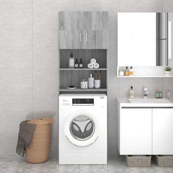 vidaXL Meuble pour machine à laver Sonoma gris 64x25,5x190 cm