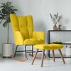 vidaXL Chaise &agrave; bascule avec repose-pied Jaune moutarde Velours