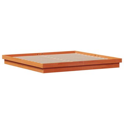 vidaXL Cadre de lit à LED sans matelas 200x200 cm bois massif