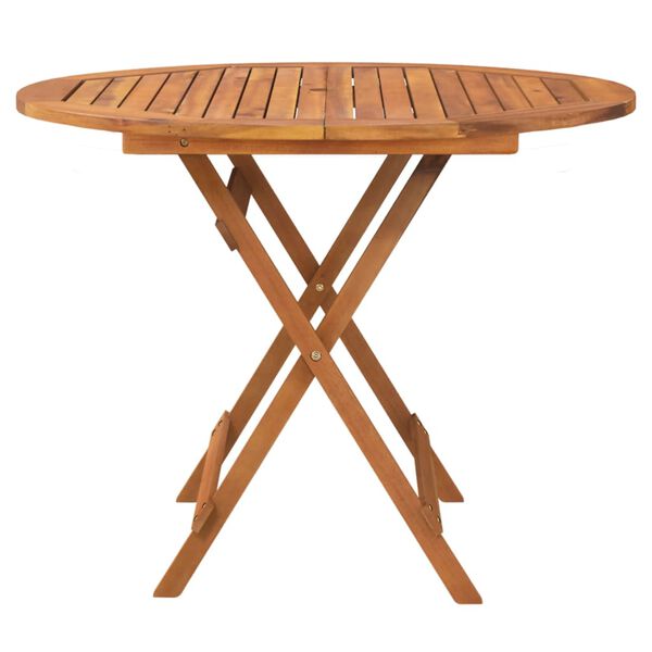 vidaXL Table pliable de jardin &Oslash; 90x75 cm Bois d'acacia solide