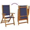 vidaXL Ensemble &agrave; manger de jardin 5pcs bois d'acacia solide textil&egrave;ne