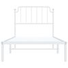 vidaXL Cadre de lit m&eacute;tal sans matelas avec t&ecirc;te de lit blanc 90x190cm